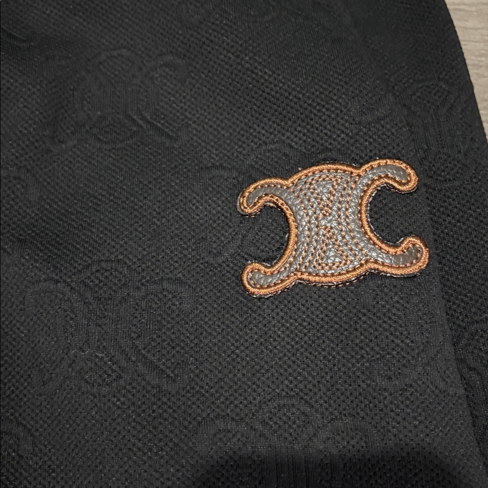 Celine Black Hoodie with Embroidered Logo - Picture 3 of 3